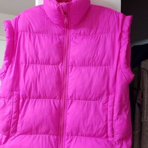 FP Movement by Free People In a Bubble Puffer Vest Neon Hot Pink